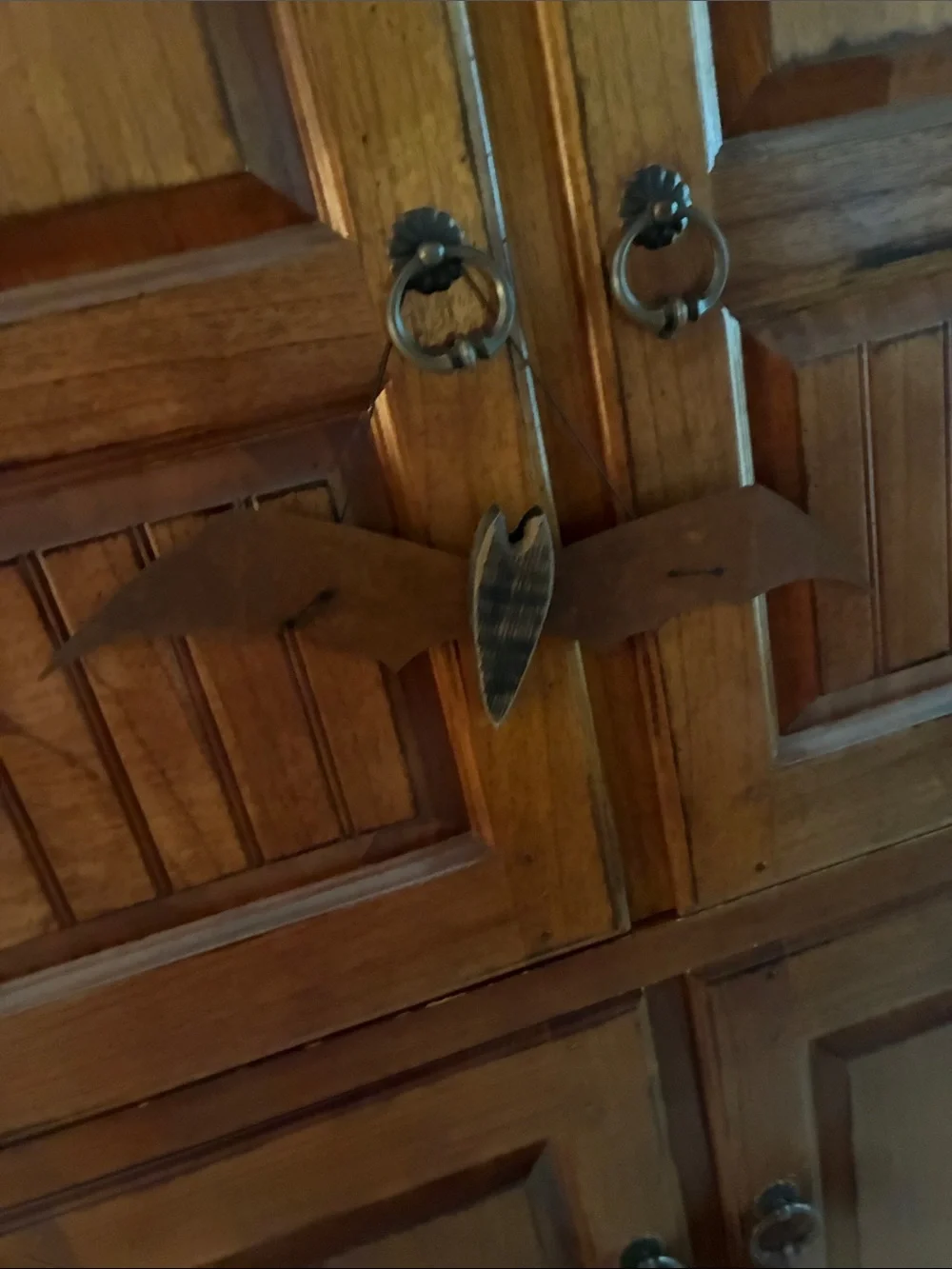 Rustic Brown Metal Bat Wall Decor - Set of 2